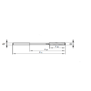 Desenho Técnico Alargador HSS Canal Helicoidal H7 DIN212D Maxitech Ferramentas de Corte