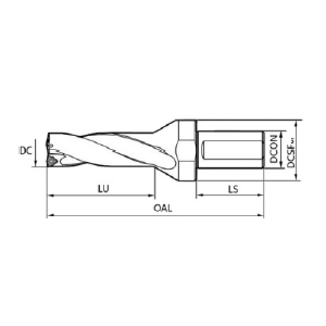 Desenho Técnico Broca Intercambiável (2XD) Maxitech Ferramentas de Corte