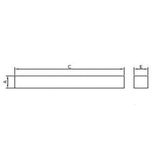 Desenho Técnico Bits Quadrado HSS Maxitech Ferramentas de Corte