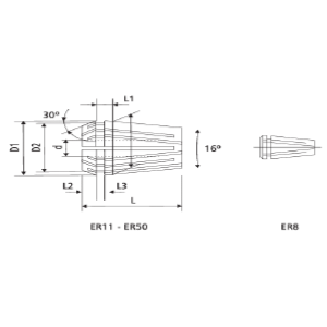 Desenho Técnico Pinça ER Maxitech Ferramentas de Corte