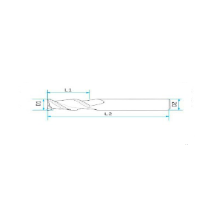 Desenho Técnico Fresa para Alumínio Z=2 Maxitech Ferramentas de Corte