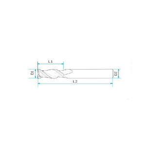 Desenho Técnico Fresa para Alumínio Z=3 Maxitech Ferramentas de Corte