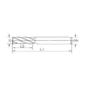 Desenho Técnico Fresa Topo Metal Duro Z=4 Maxitech Ferramentas de Corte