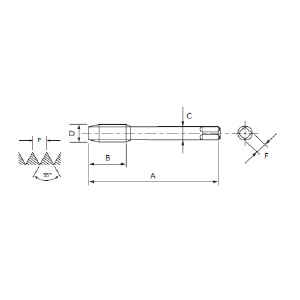 Desenho Técnico Canal Helicoidal BSP Maxitech Ferramentas de Corte